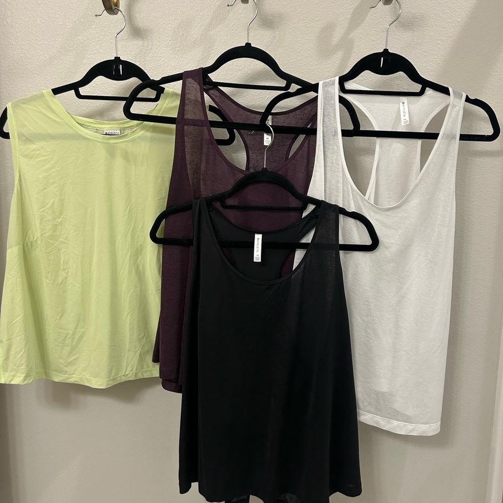 FOUR Athleta Women's Tank Tops - Black, White, Purple, Green